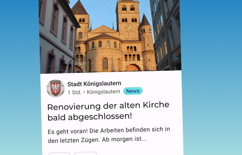 Newsbeitrag mit dem Titel "Renovierung der alten Kirche bald abgeschlossen!"