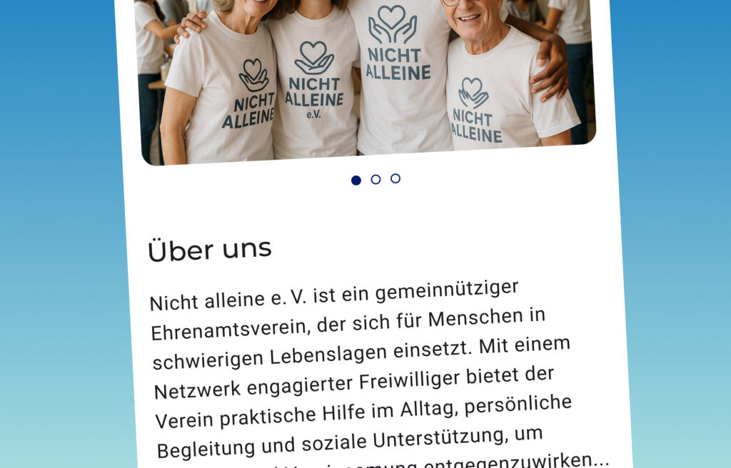 Profil eines Vereins mit Bildern und Beschreibung